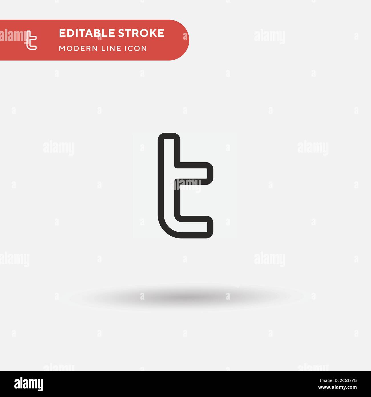 Icona vettore semplice Twitter. Modello di disegno simbolo illustrazione per elemento UI mobile Web. Pittogramma moderno a colori perfetto su tratto modificabile. Twitter Illustrazione Vettoriale