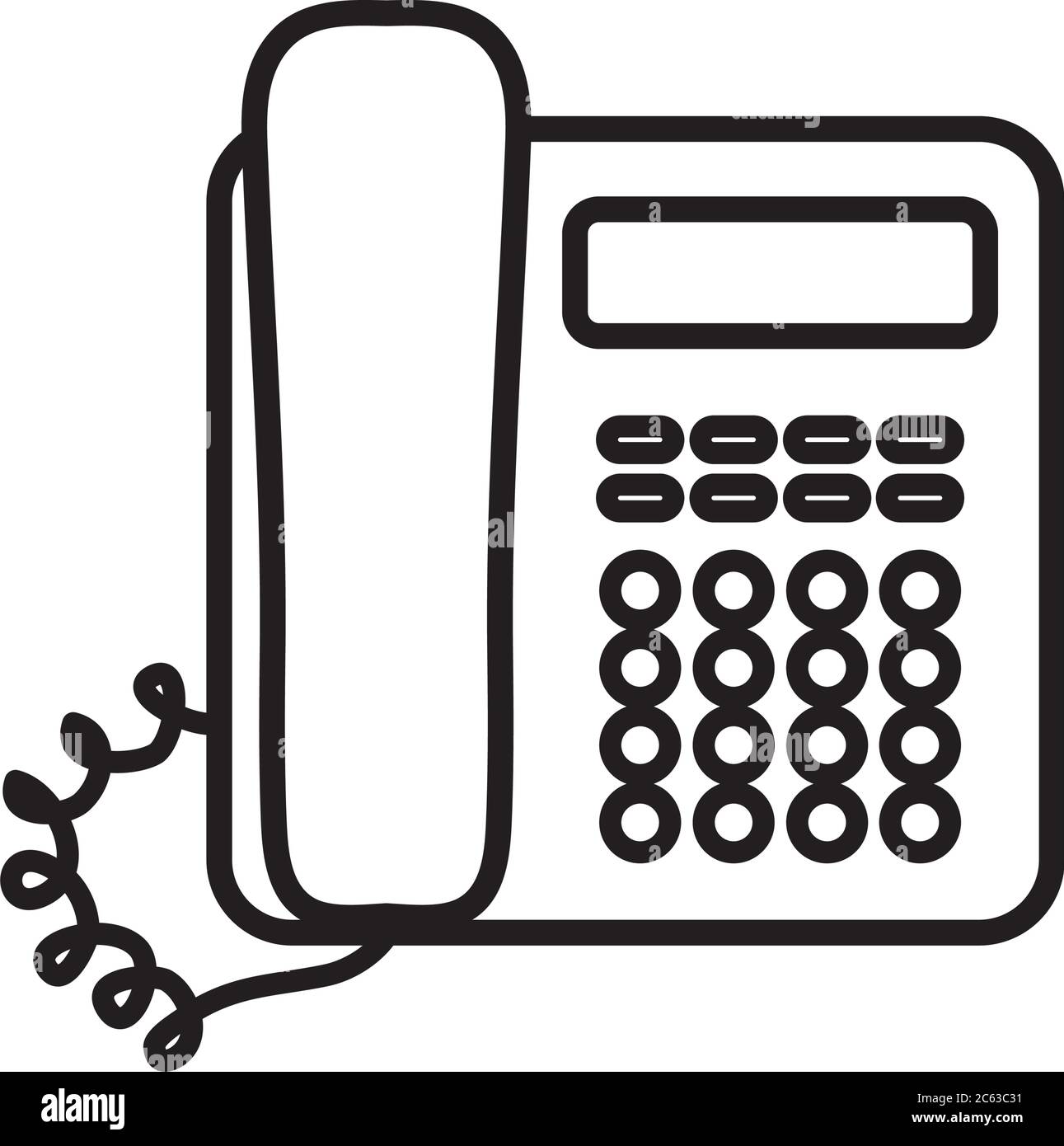 icona del telefono fisso su sfondo bianco, stile della linea, illustrazione  vettoriale Immagine e Vettoriale - Alamy