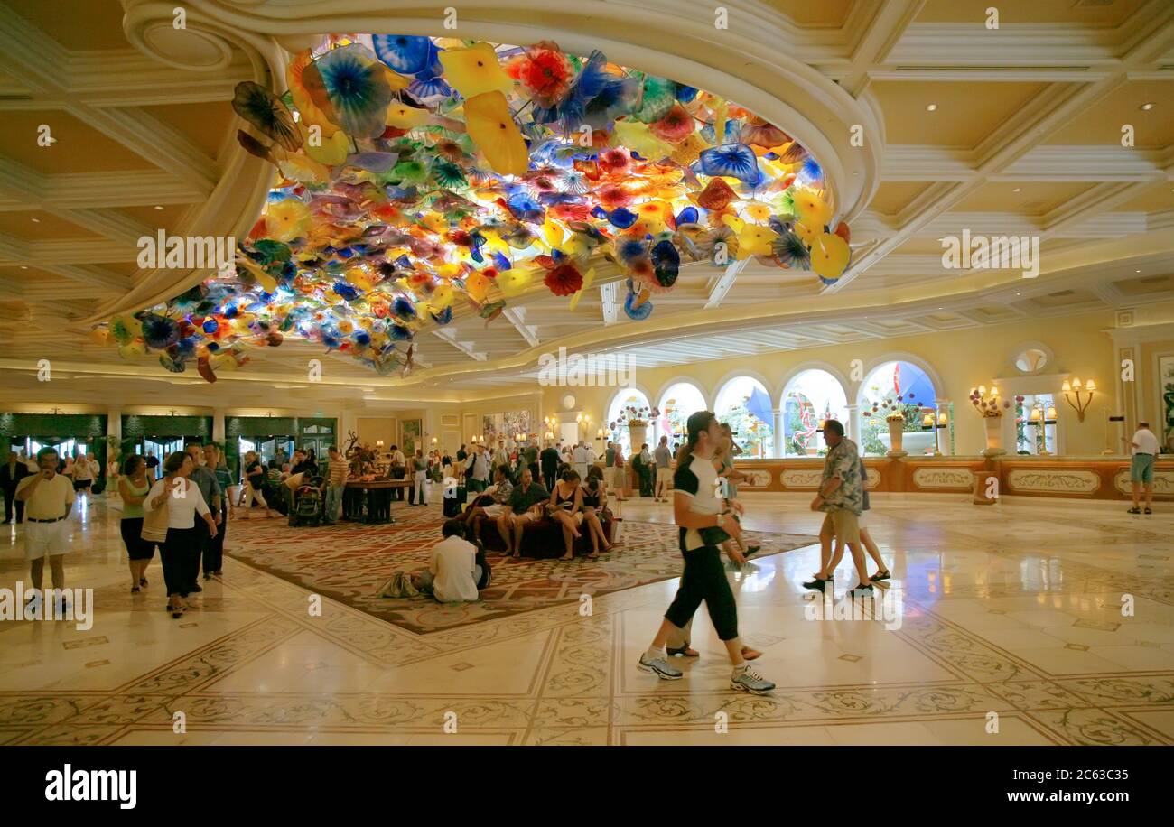 Hall Hotel Bellagio, Las Vegas, Nevada, USA Foto Stock