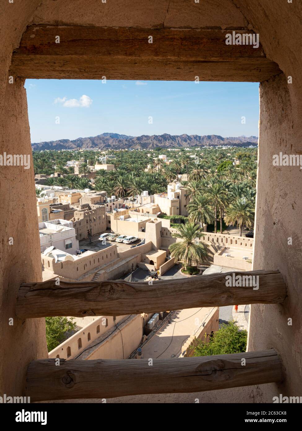 All'interno del Forte di Nizwa, Nizwa, Sultanato dell'Oman. Foto Stock