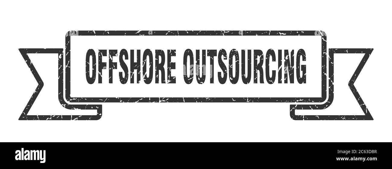 nastro offshore outsourcing. offshore outsourcing segno banda grunge. offshore outsourcing banner Illustrazione Vettoriale