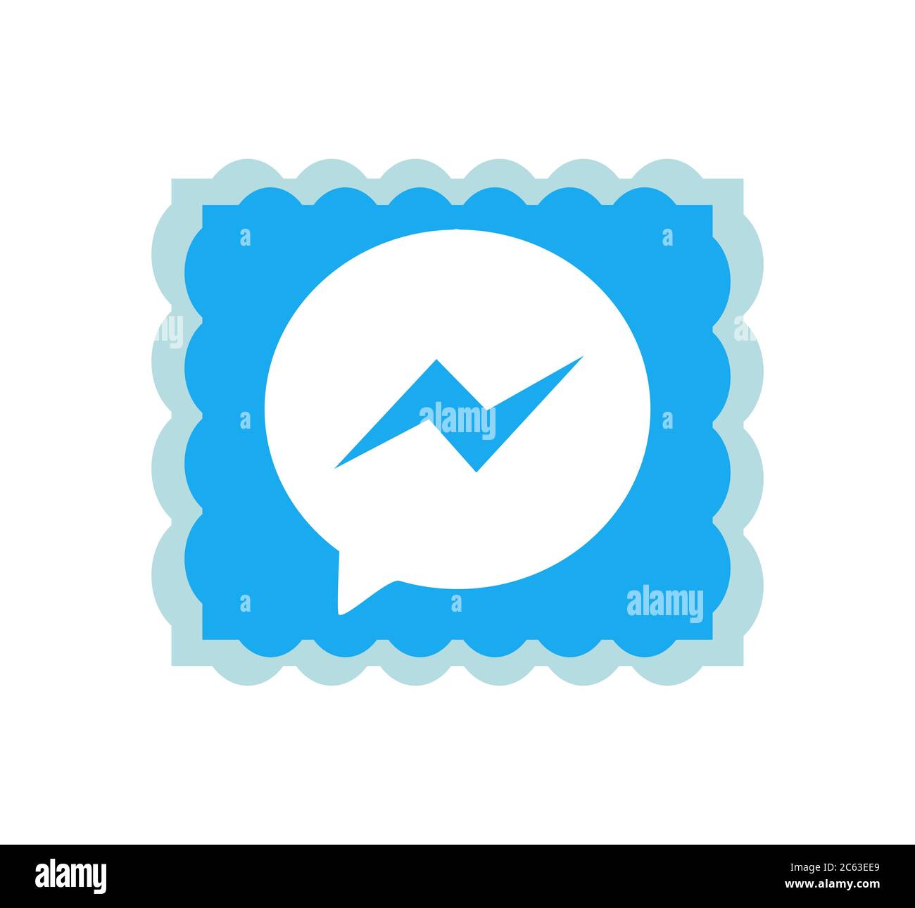 Logo Facebook Messenger. Icona di notifica di Faceboook Modern Social Network. Messaggistica Facebook online . Kharkiv, Ucraina - Giugno , 2020 Foto Stock