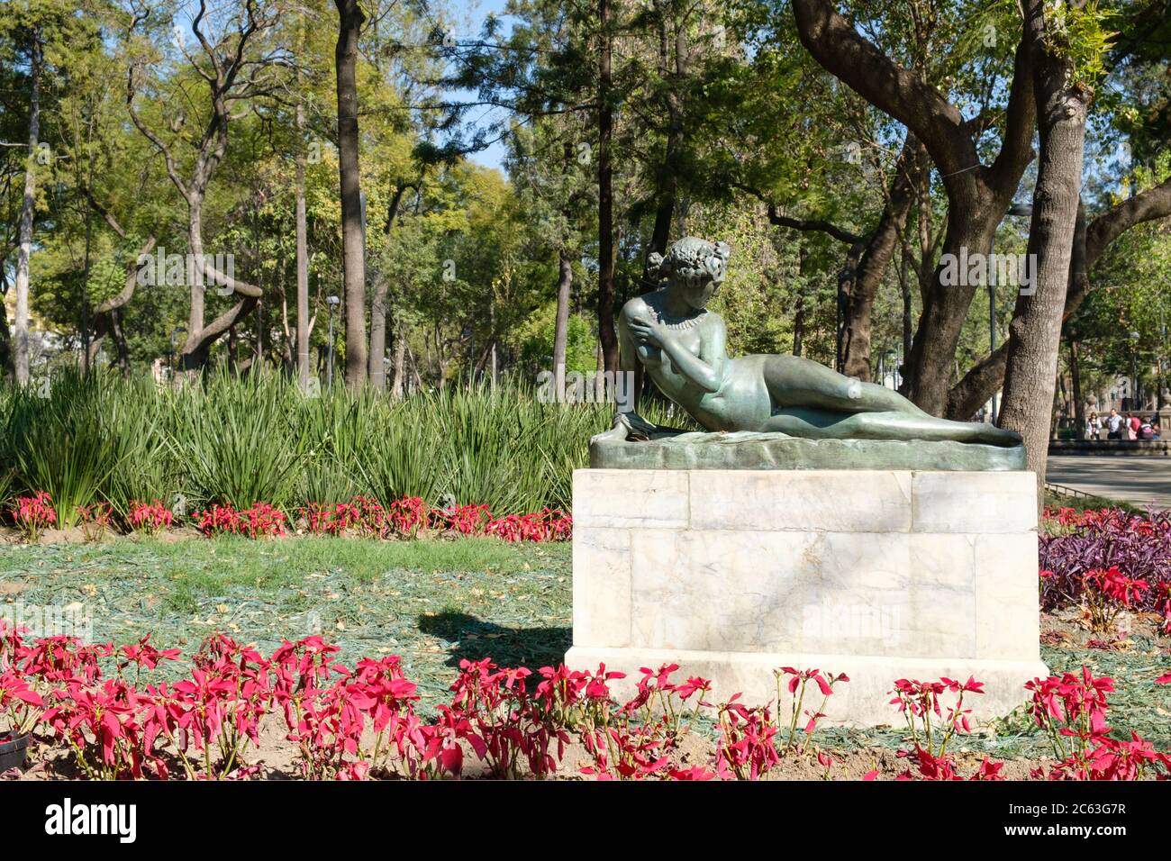 Il famoso Alameda Central Park nel centro storico di Città del Messico Foto Stock