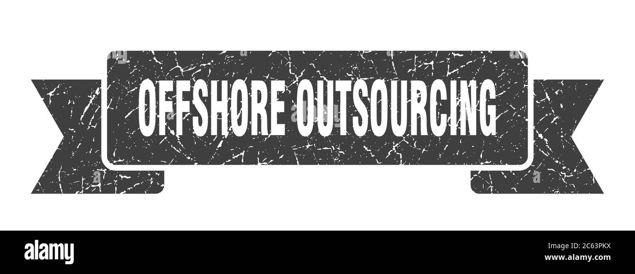 nastro offshore outsourcing. offshore outsourcing segno banda grunge. offshore outsourcing banner Illustrazione Vettoriale