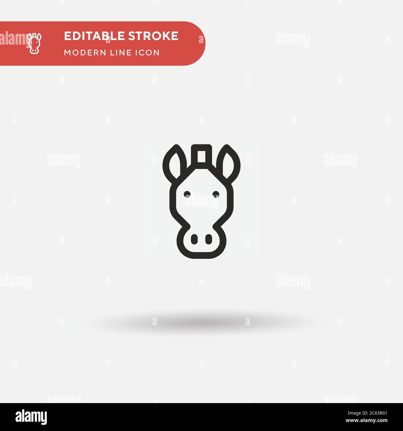Icona vettore semplice cavallo. Modello di disegno simbolo illustrazione per elemento UI mobile Web. Pittogramma moderno a colori perfetto su tratto modificabile. Icona cavallo Illustrazione Vettoriale