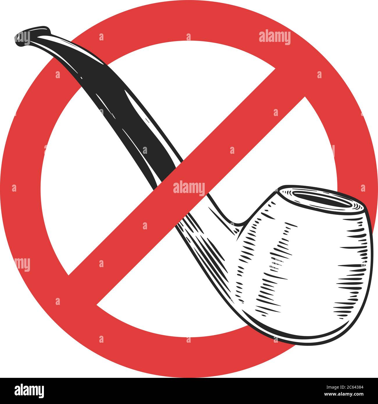 Non fumare. Segnale di stop con tubo per fumo. Elemento di progettazione per  poster, scheda, banner, cartello. Illustrazione vettoriale Immagine e  Vettoriale - Alamy
