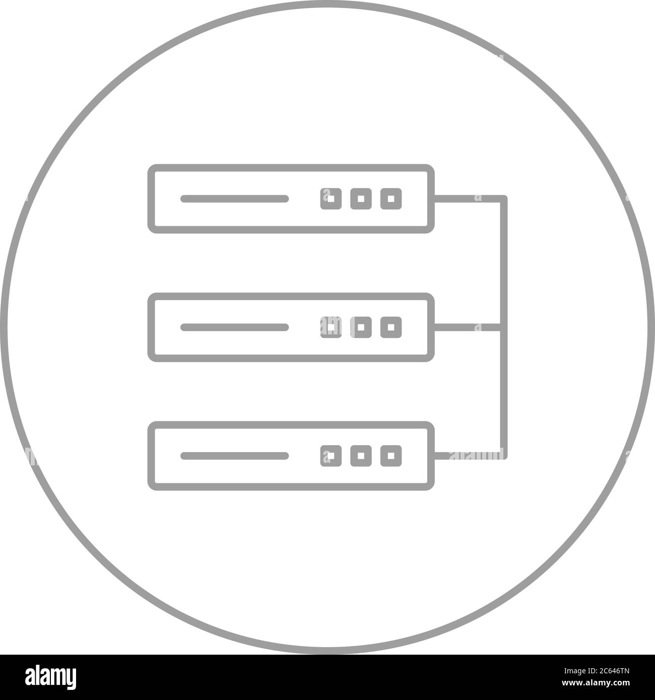 Icona linea vettore Data Center univoca Illustrazione Vettoriale