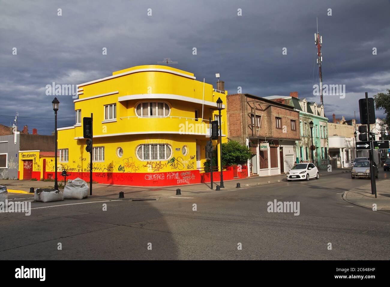 La casa d'epoca a Punta Arenas, Patagonia, Cile Foto Stock