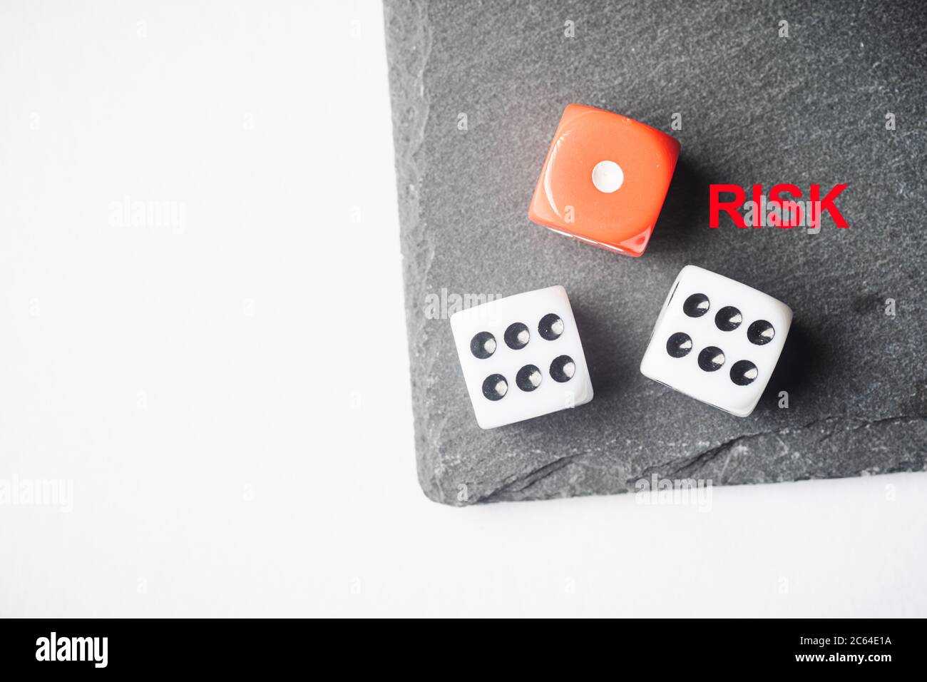 Morse rosse e bianche, colpo concettuale rischio vs. Premio. Foto Stock