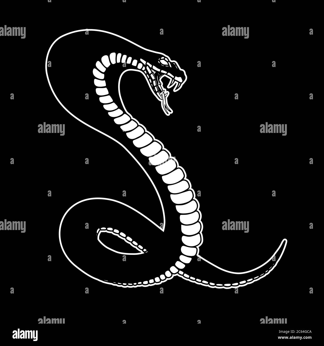 Illustrazione del serpente velenoso in stile di incisione. Elemento di design per logo, etichetta, cartello, poster, t-shirt. Illustrazione vettoriale Illustrazione Vettoriale