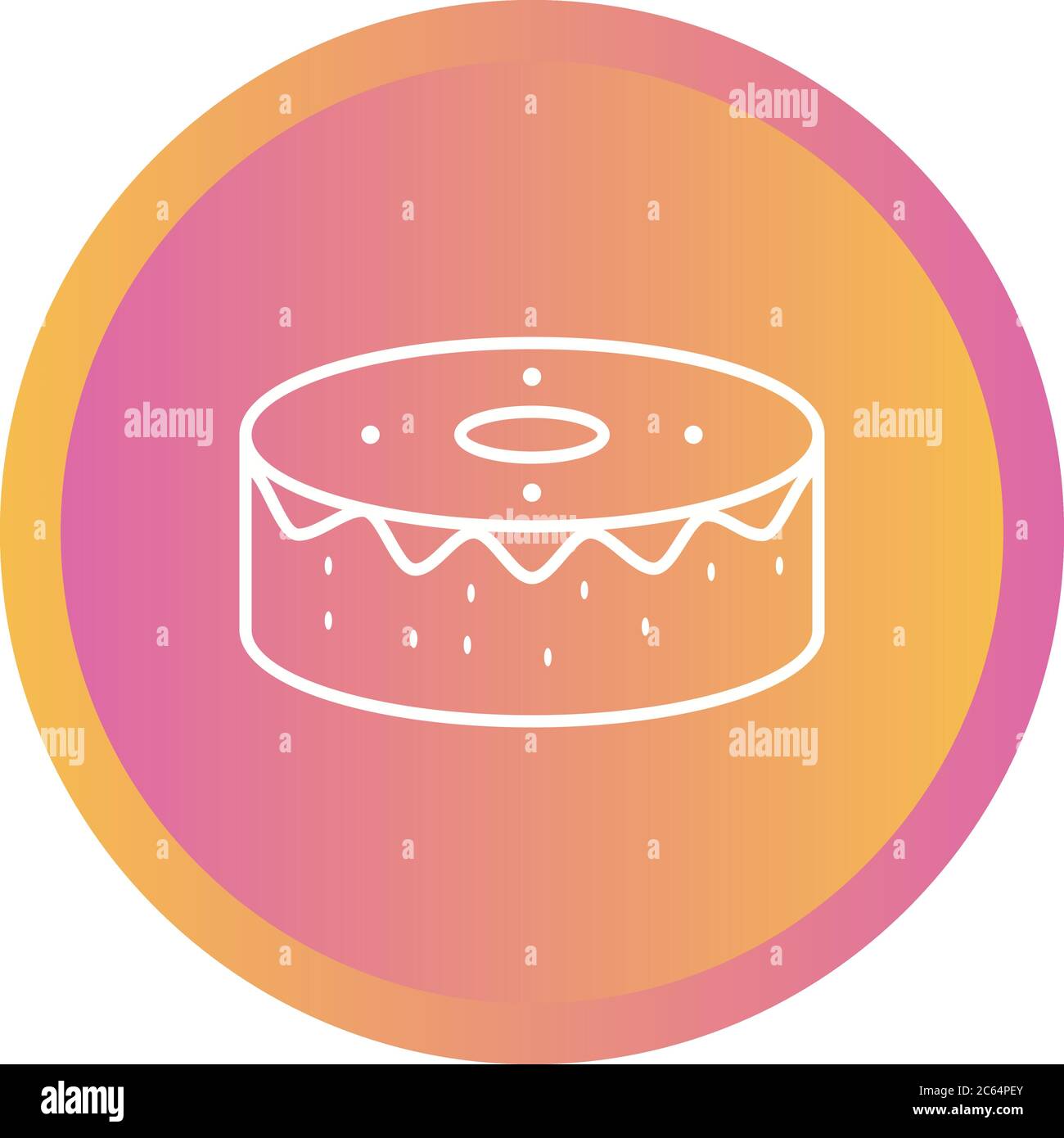Icona unica della linea vettoriale della torta di compleanno Illustrazione Vettoriale