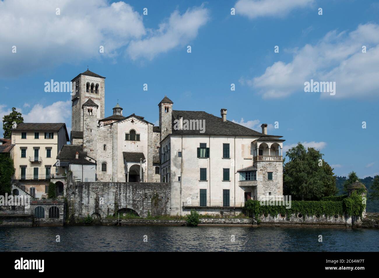 Italia, Lombardia, Lago d'Orta, Isola di San Giulio, monastero Foto Stock