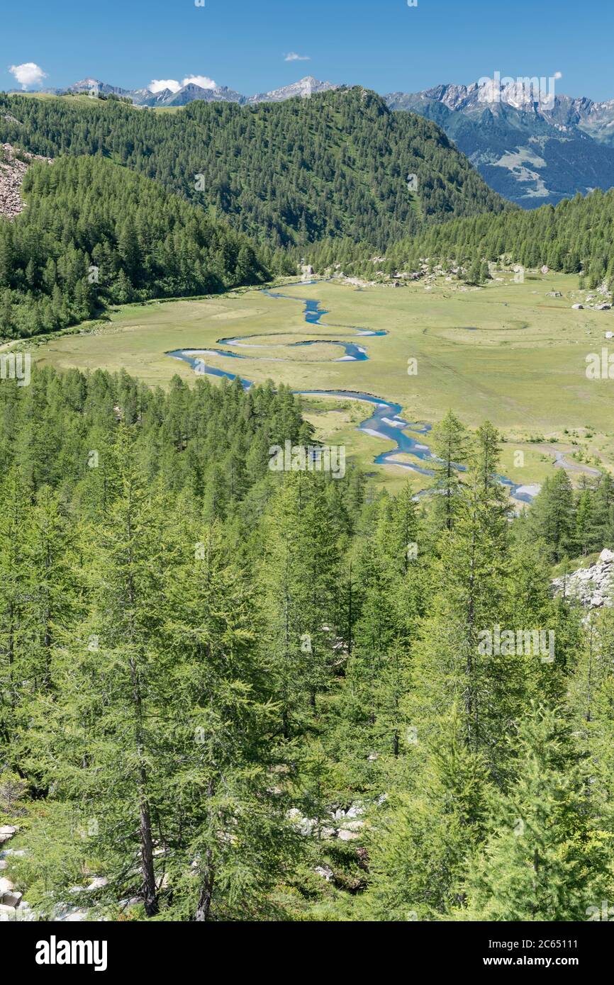 Veduta aerea sull'altopiano di Predarossa Foto Stock