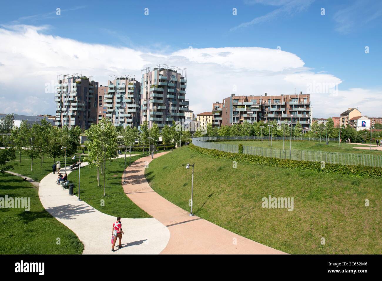 Italia, Lombardia, Milano, quartiere portello, Parco industria Alfa Romeo Foto Stock