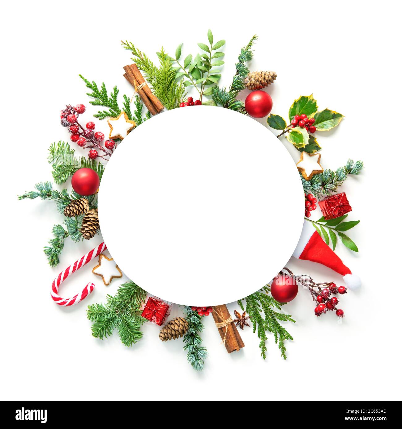 Christmas card fir mistletoe decoration immagini e fotografie stock ad alta  risoluzione - Alamy