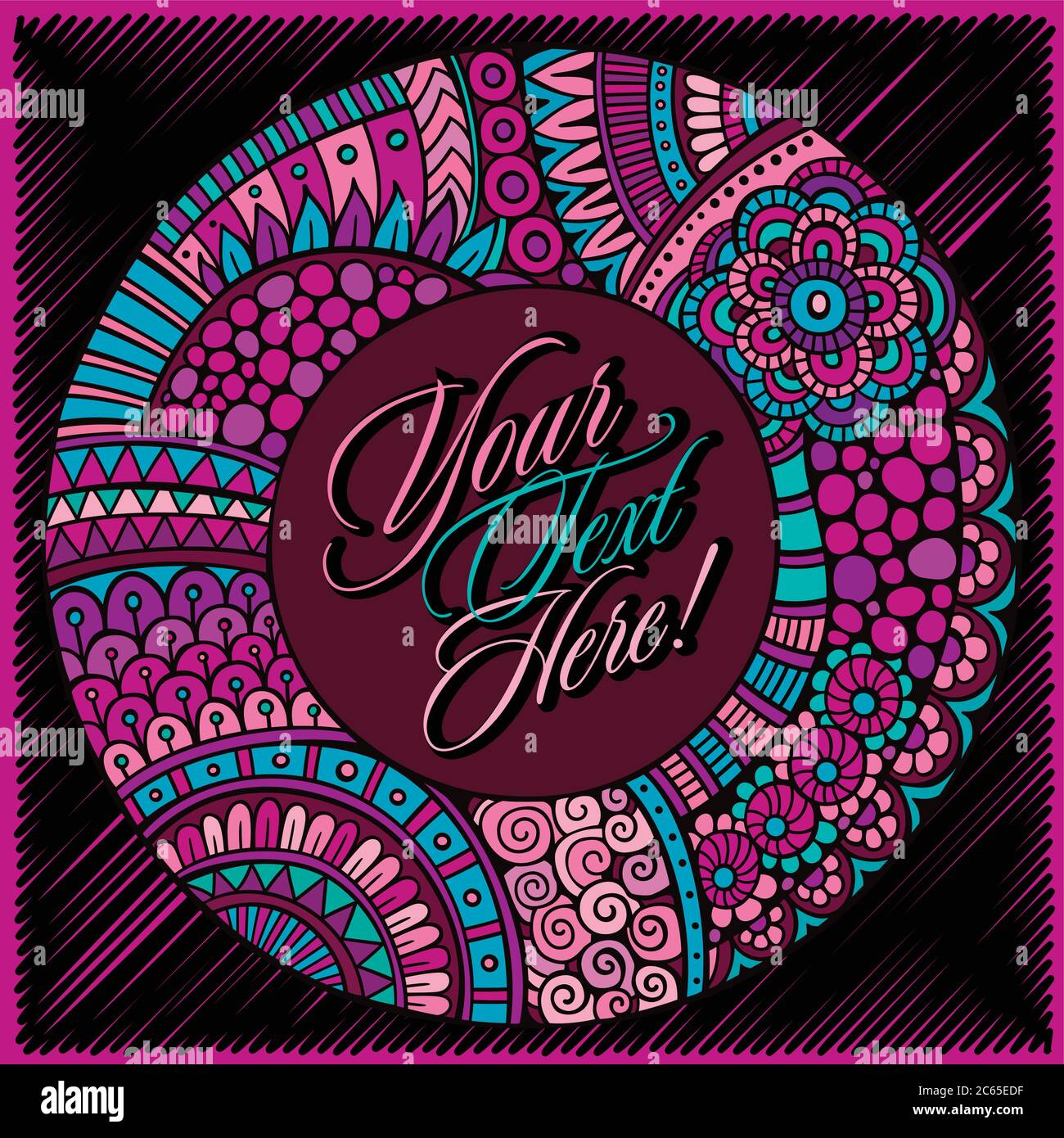 Cornice circolare decorativa vettoriale Illustrazione Vettoriale