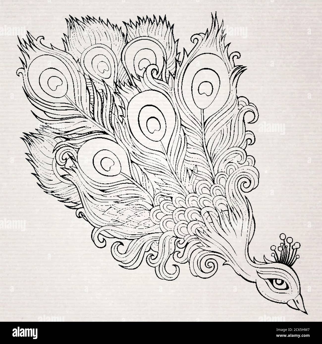 Sfondo ornamentale di pavone decorativo Illustrazione Vettoriale