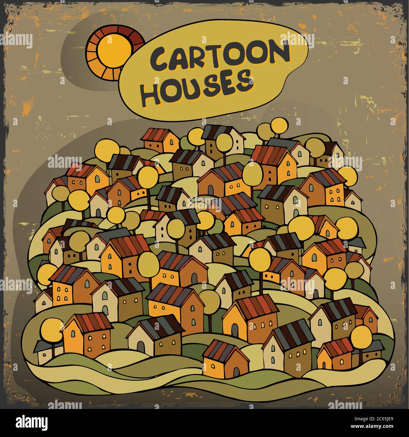 Cartoon fairy-tale case card Illustrazione Vettoriale