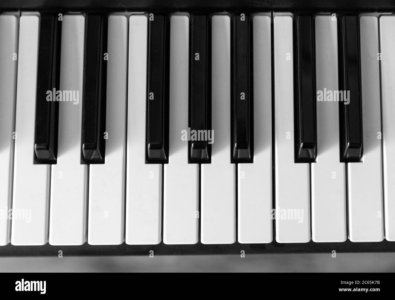 Primo piano tasti in bianco e nero, piano, tastiera, fisarmonica Foto Stock
