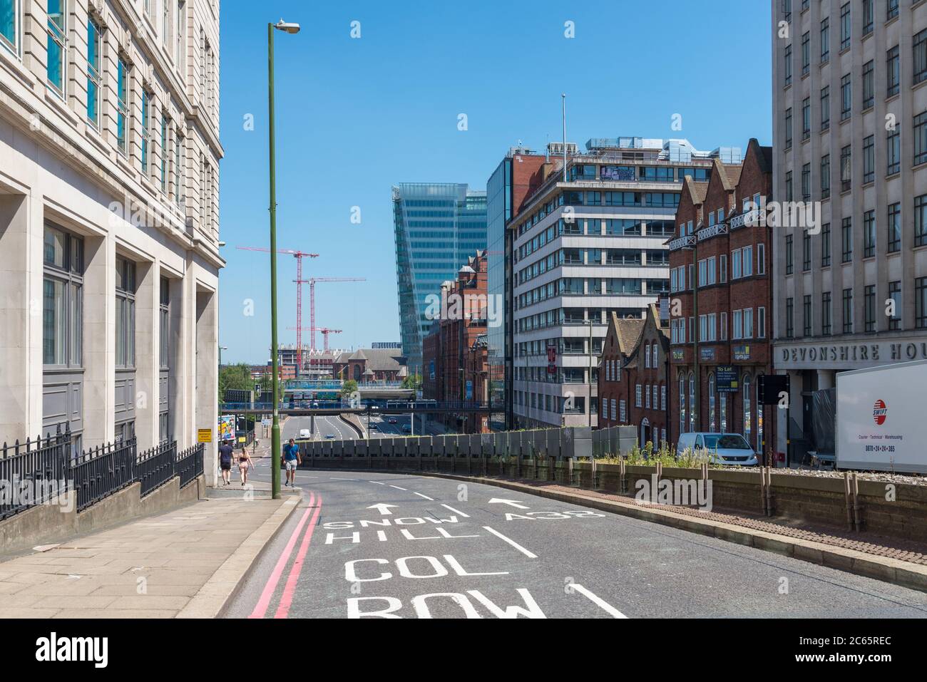 Vista su Great Charles Street nel centro di Birmingham distretto Foto Stock