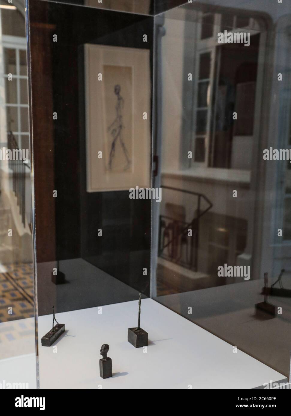 MOSTRA: L'UOMO CHE CAMMINA, GIACOMETTI INSTITUT, PARIGI Foto Stock