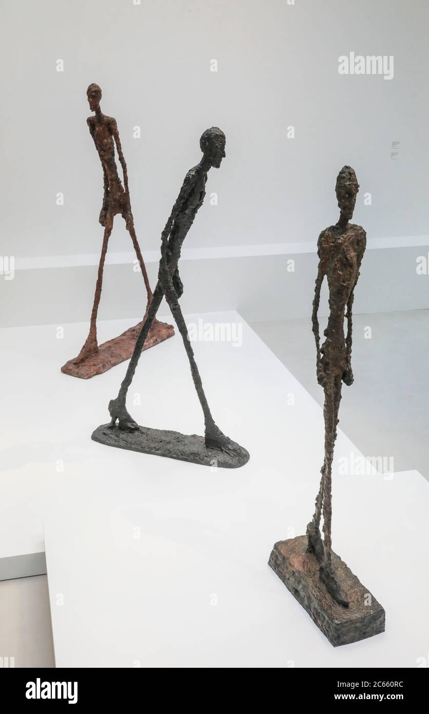 MOSTRA: L'UOMO CHE CAMMINA, GIACOMETTI INSTITUT, PARIGI Foto Stock