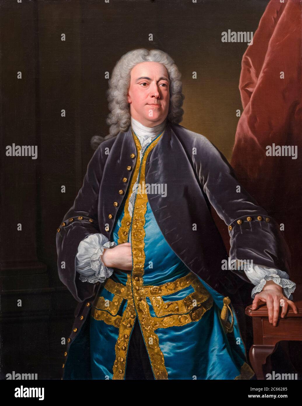 Il Rt Honourable Stephen Poyntz di Midgham, Berkshire (1685–1750), diplomatico e cortigiano inglese, ritratto di Jean-Baptiste van Loo, circa 1740 Foto Stock