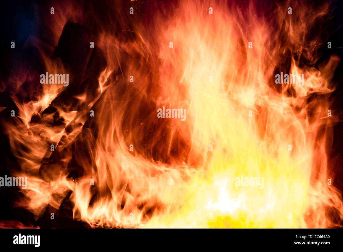 Apri il fuoco di legno Foto Stock