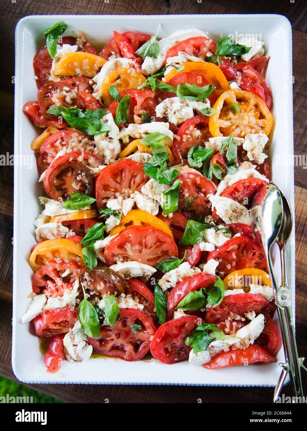 Insalata caprese pronta a servire Foto Stock