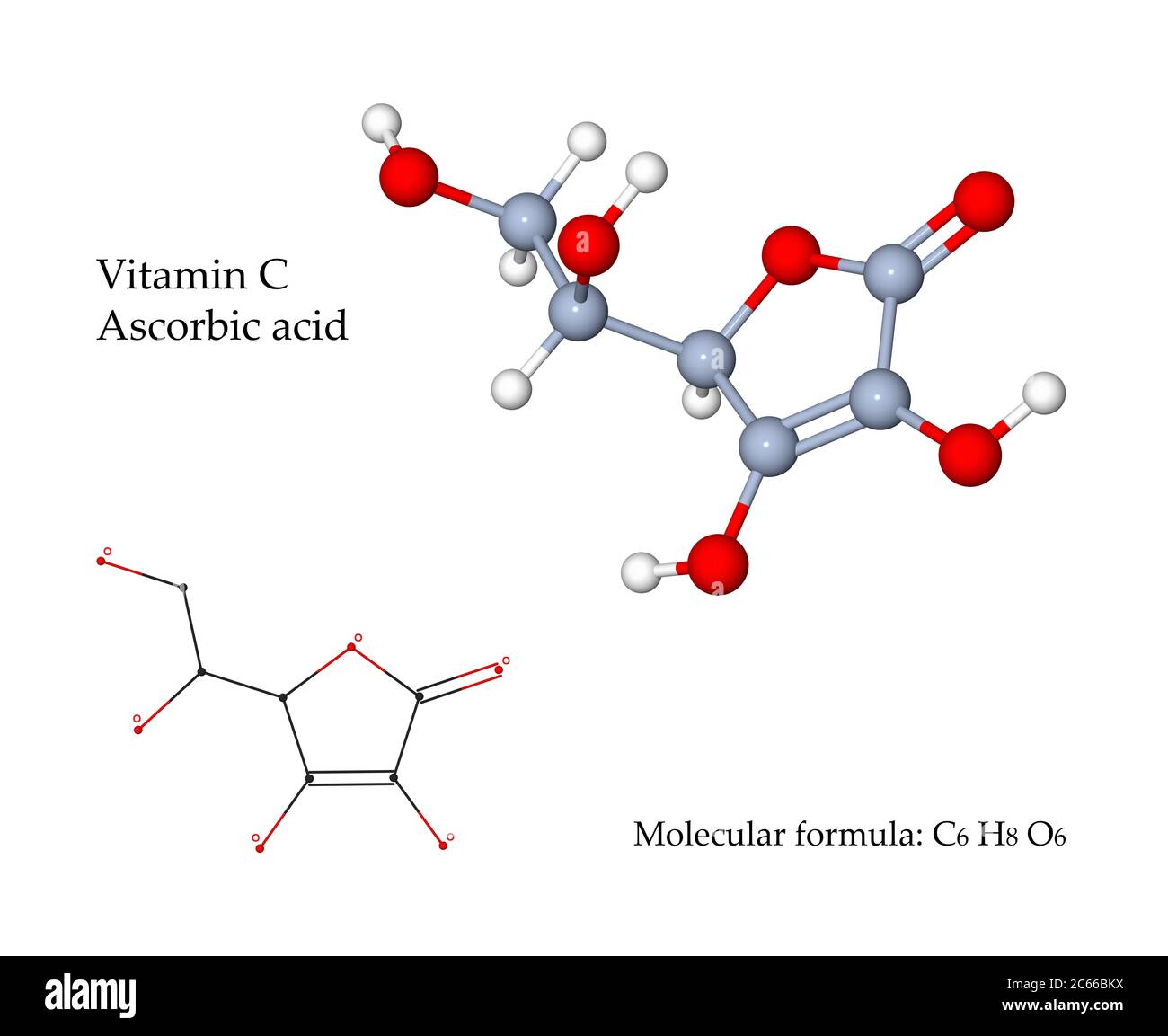 Vitamina C l'acido ascorbico è un potente antiossidante e importante per il sistema immunitario. Le fonti di cibo sono frutta e verdura, specialmente arancio di limone Foto Stock