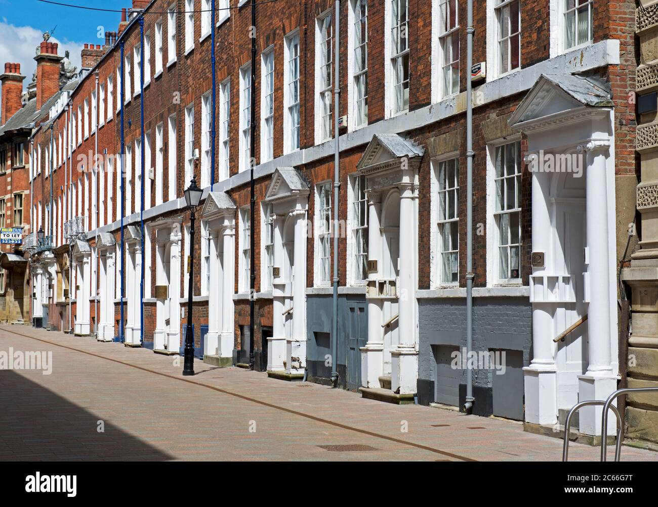 Case georgiane in Parliament Street, Hull, Humberside, East Yorkshire, Inghilterra Regno Unito Foto Stock