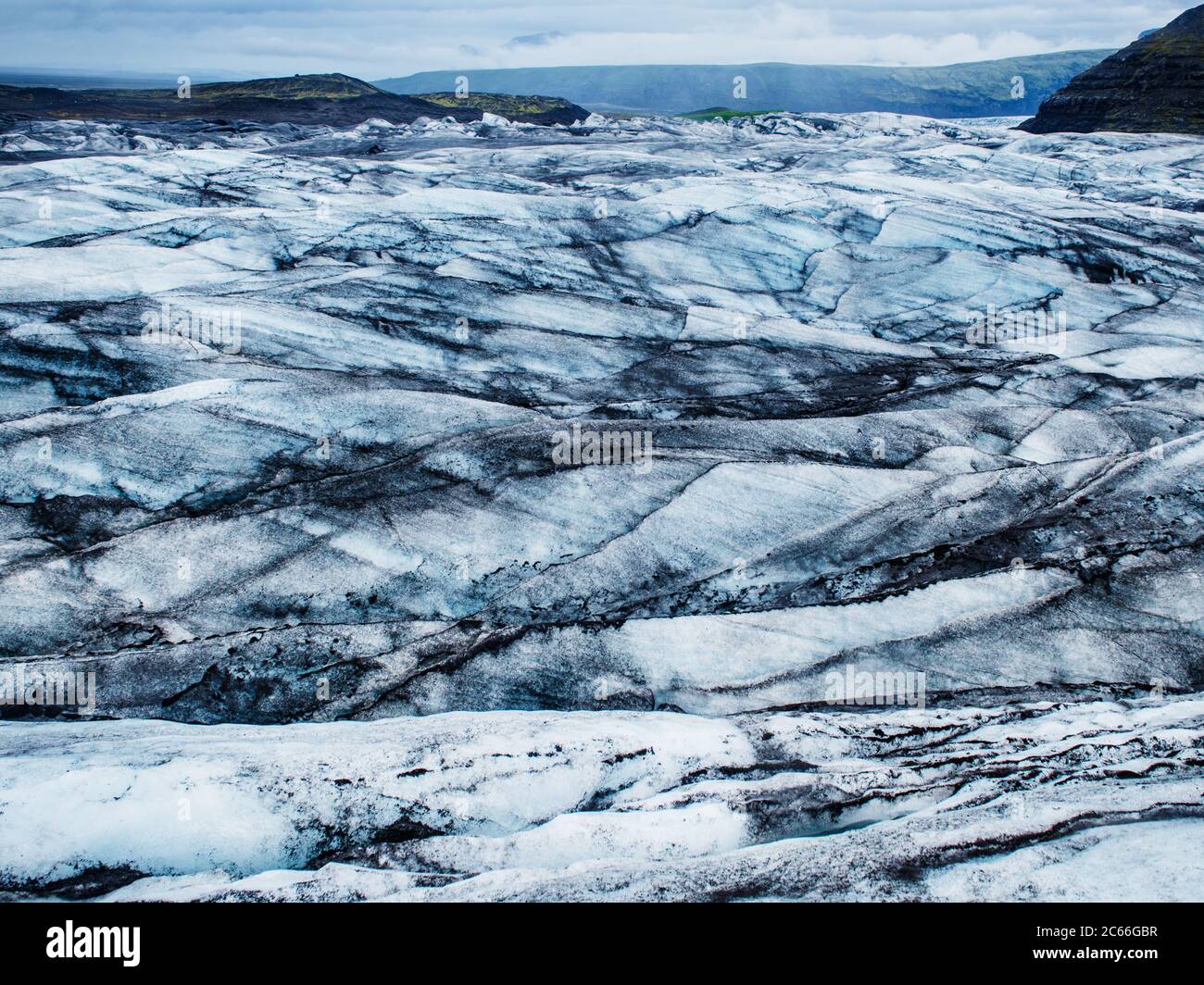 Ghiacciai del parco nazionale di Skaftafell, Vatnajökull, Islanda sudorientale, Scandinavia, Europa Foto Stock