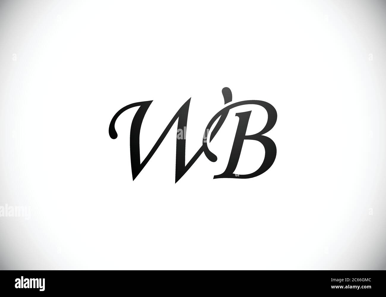 Modello vettoriale del disegno del logo W B della lettera iniziale del monogramma. WB Letter Logo Design Illustrazione Vettoriale