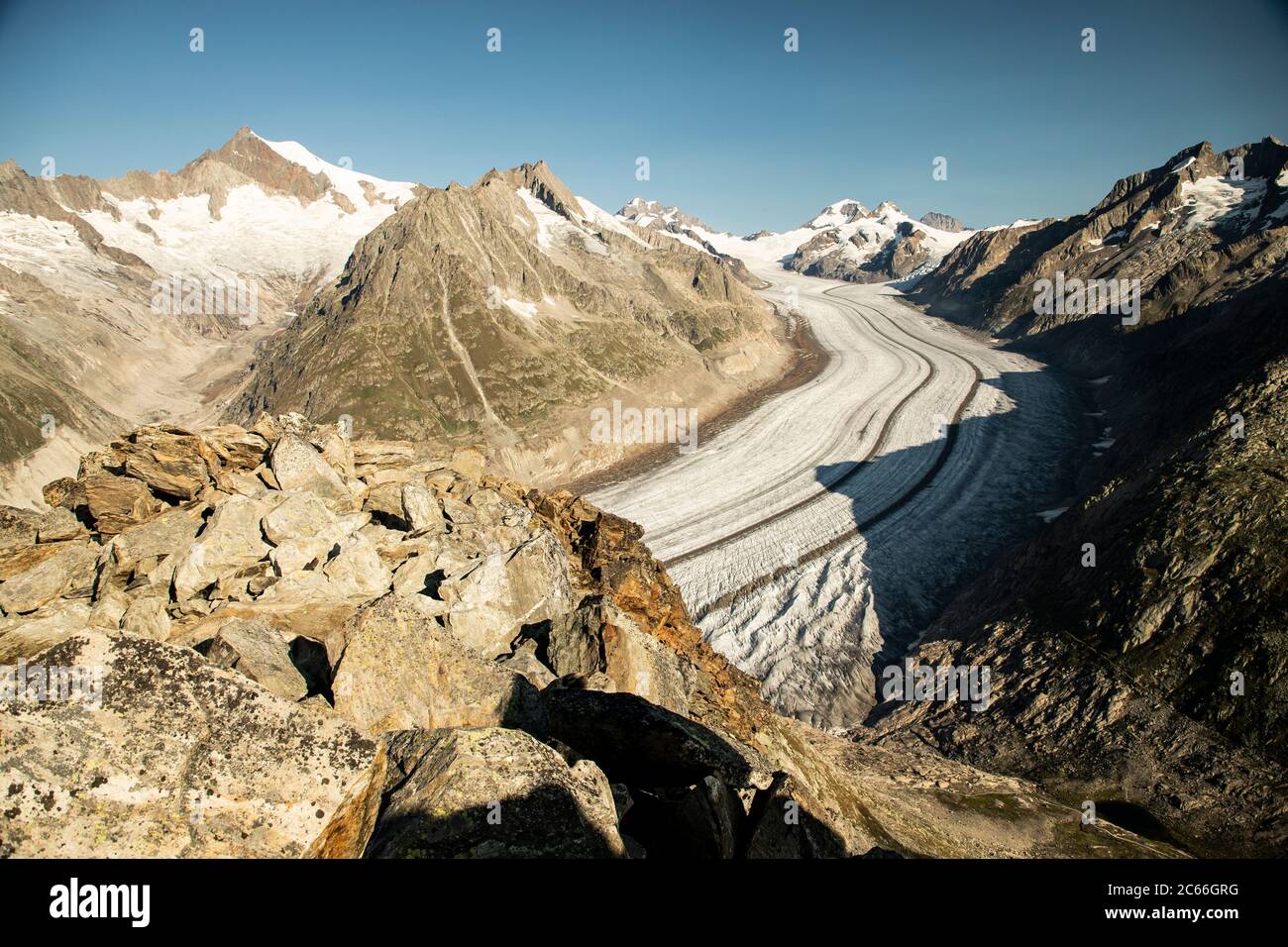 Ghiacciaio di Aletsch, Vallese, Svizzera Foto Stock
