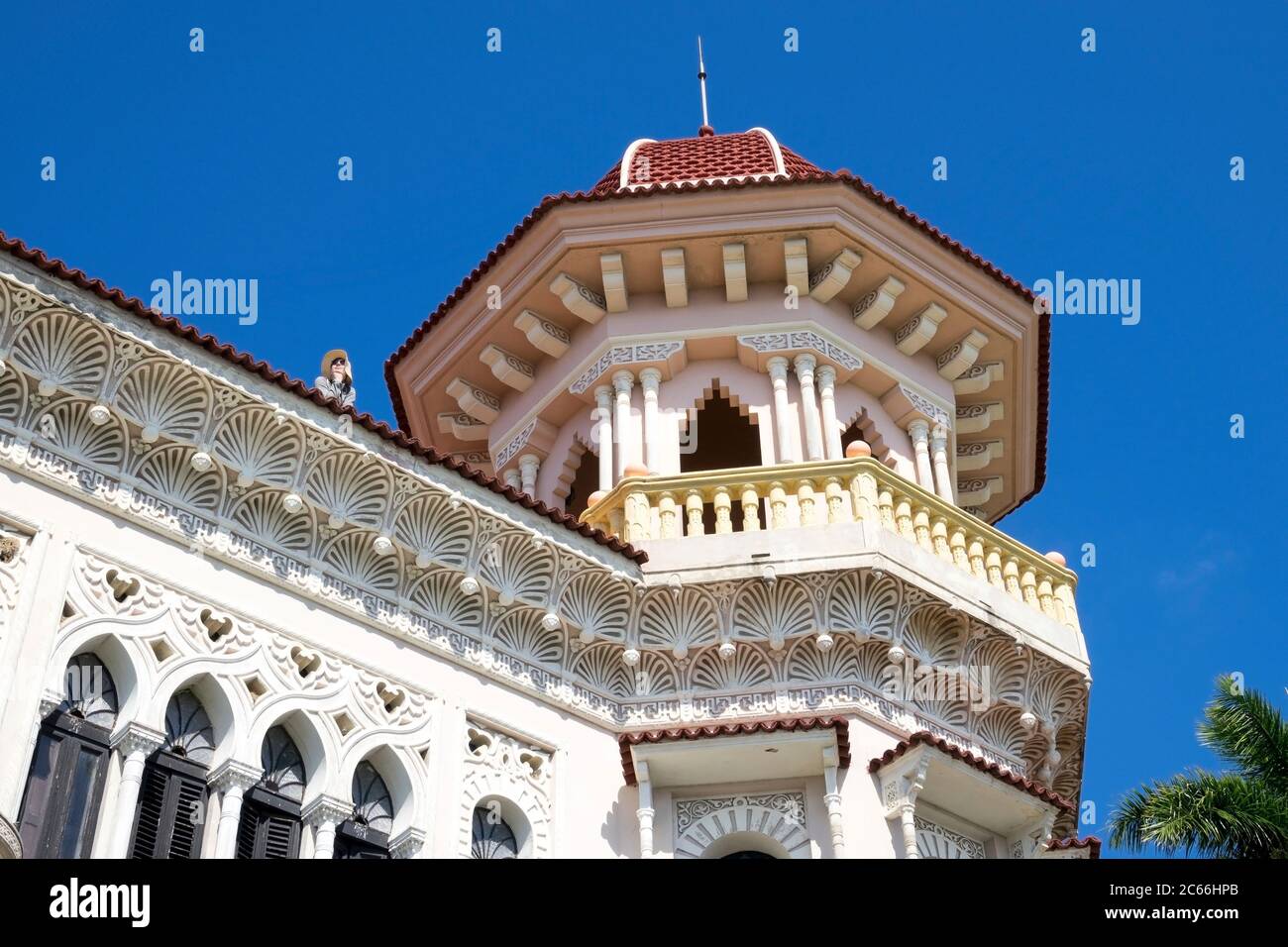 Cuba, l'Avana, Cienfuegos, Palacio de Valle, dettaglio, torre e tetto piano, turistico Foto Stock