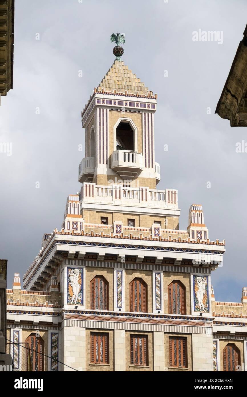 Cuba, l'Avana, Bacardi edificio, dettaglio, guglia Foto Stock