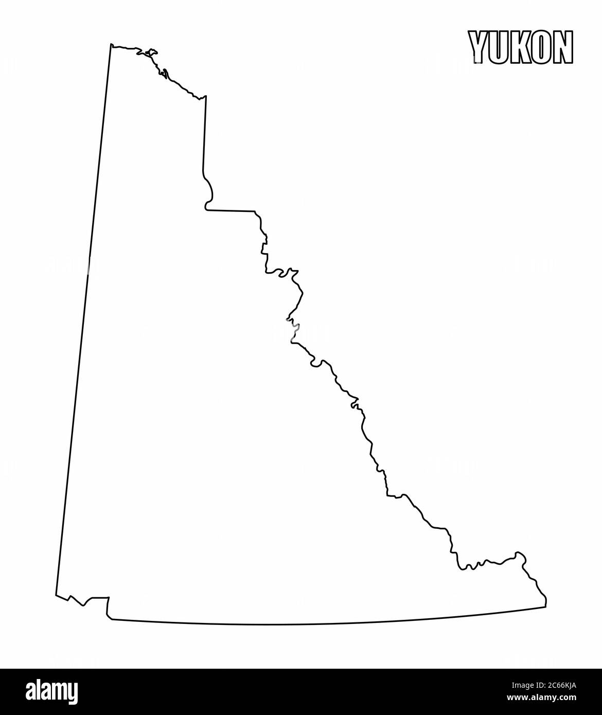 Territorio di Yukon Mappa generale Illustrazione Vettoriale