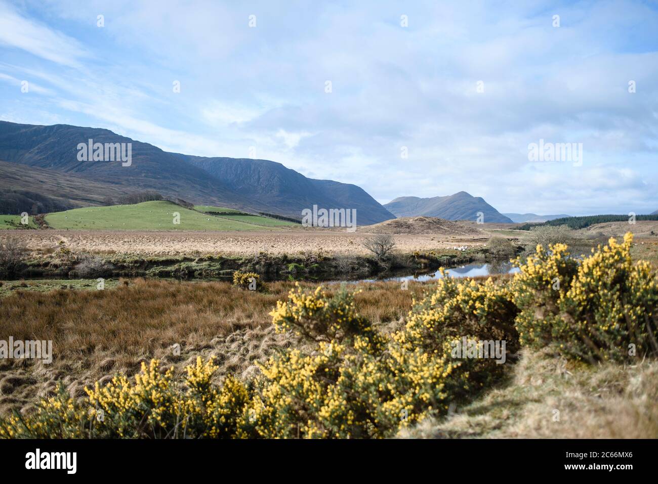 Paesaggio nel Parco Nazionale del Connemara, Irlanda Foto Stock