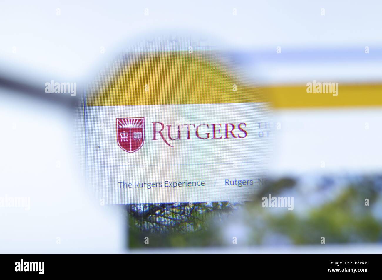 Mosca, Russia - 1 giugno 2020: Rutgers University - New Brunswick sito web con logo, Editoriale illustrativo Foto Stock