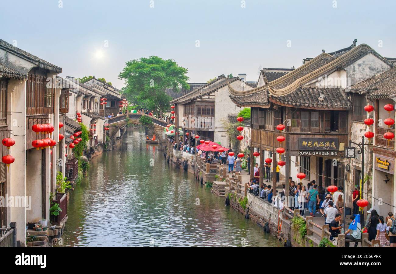 Cina, Suzhou City, Shantang Jie Area Foto Stock