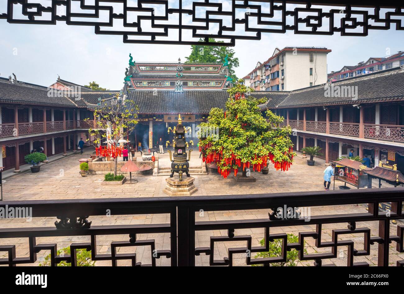 Cina, Shanghai, città Zhujiajiaozhen, Tempio Foto Stock