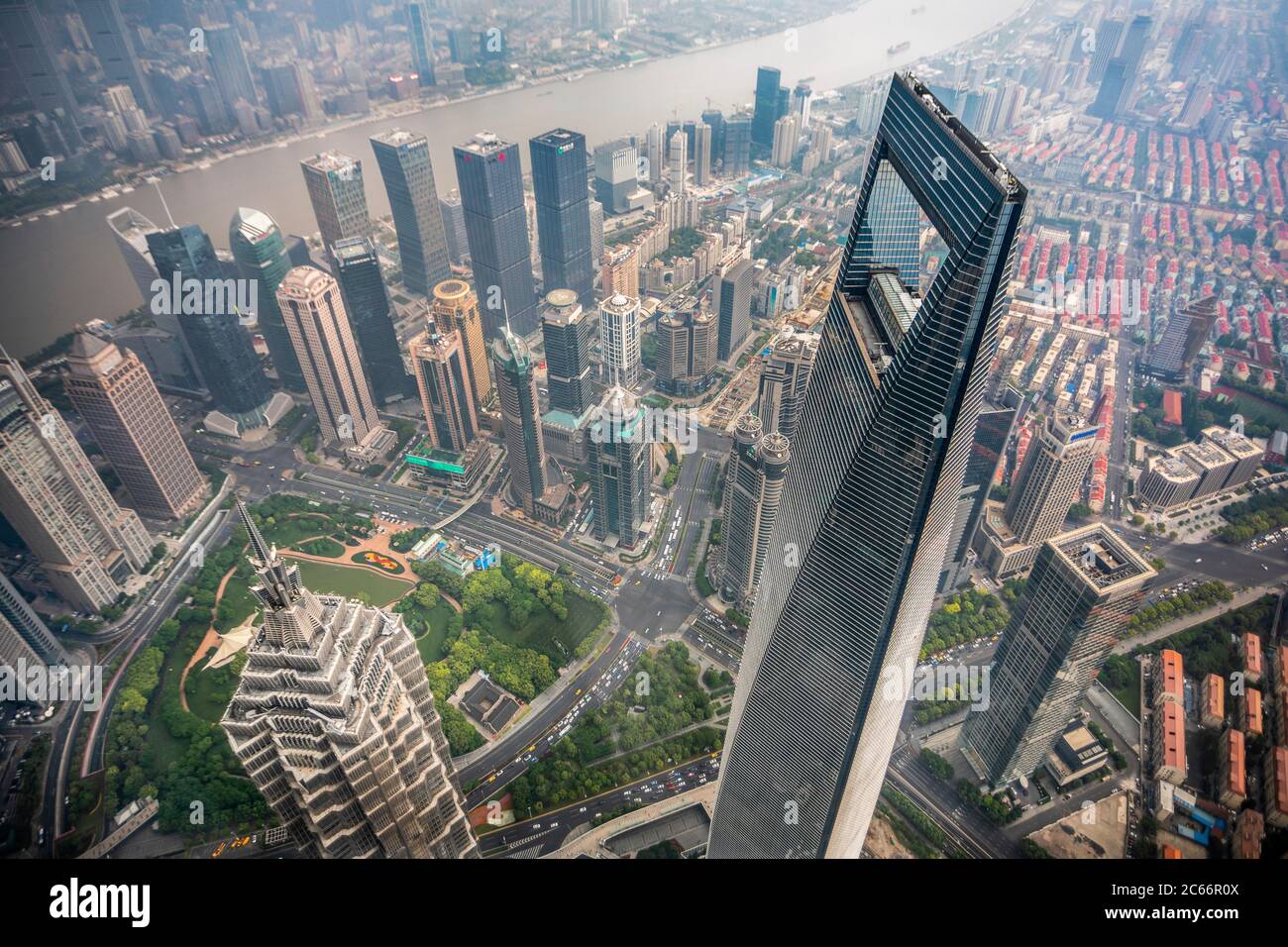 Cina, Shanghai City, Pudong District, Lujiazui Area, World Financial Center Foto Stock