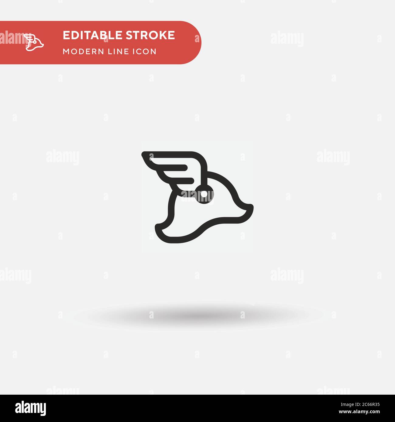 Icona vettore semplice Hermes. Modello di disegno simbolo illustrazione per elemento UI mobile Web. Pittogramma moderno a colori perfetto su tratto modificabile. Icone Hermes per il vostro progetto aziendale Illustrazione Vettoriale