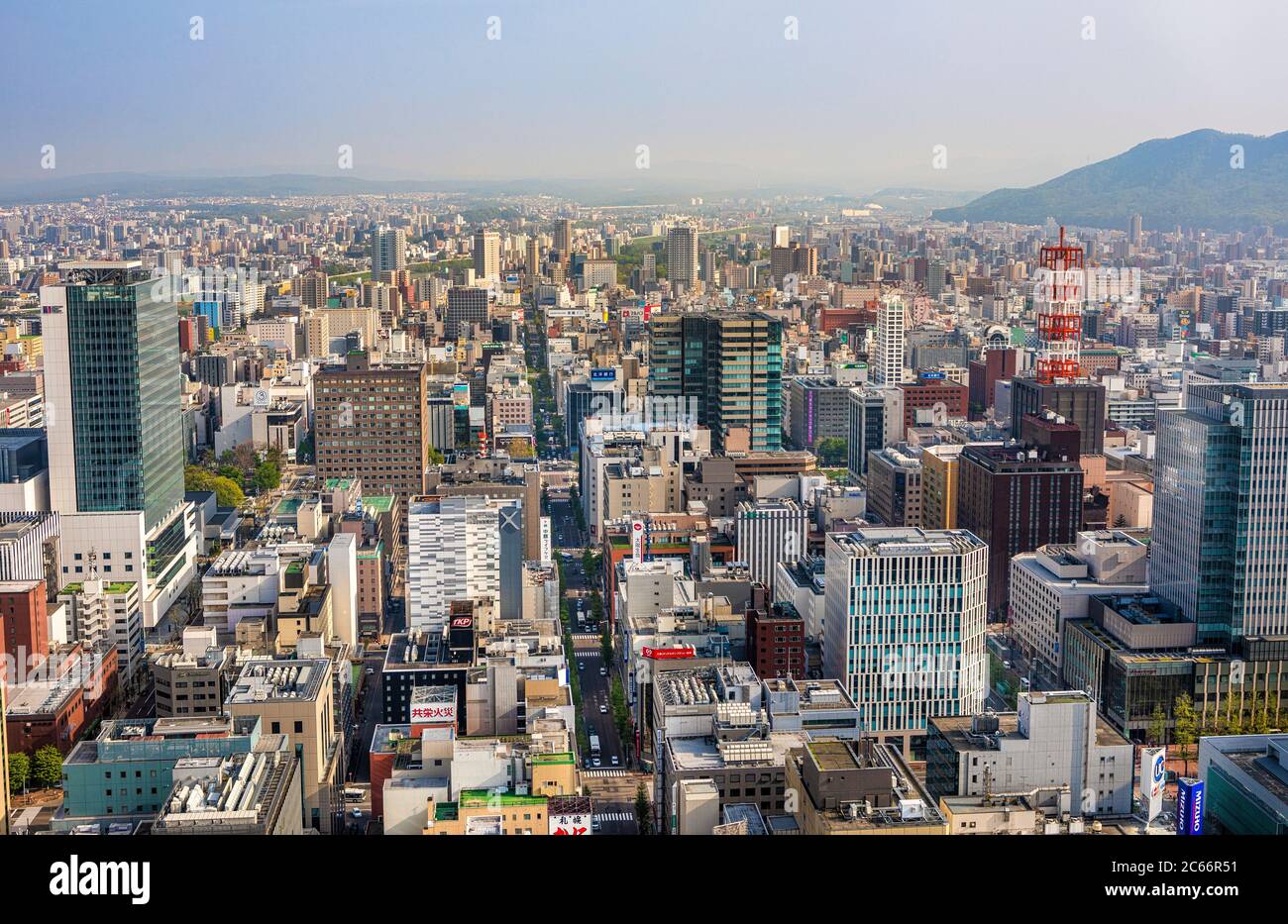 Giappone, Hokkaido, Sapporo panorama cittadino Foto Stock