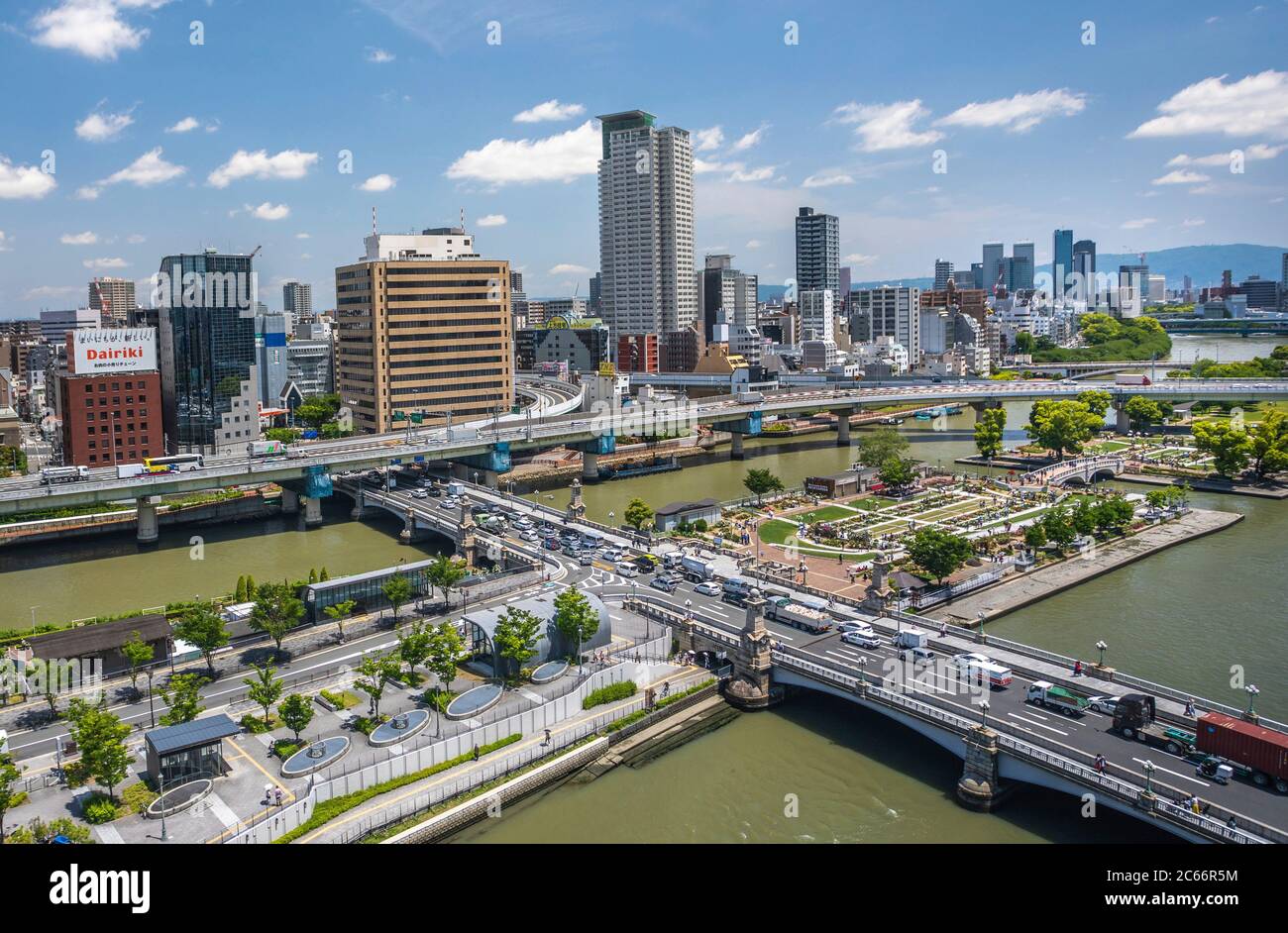 Giappone, città di Osaka, Nakanoshima Isola Giardino di Rose Foto Stock