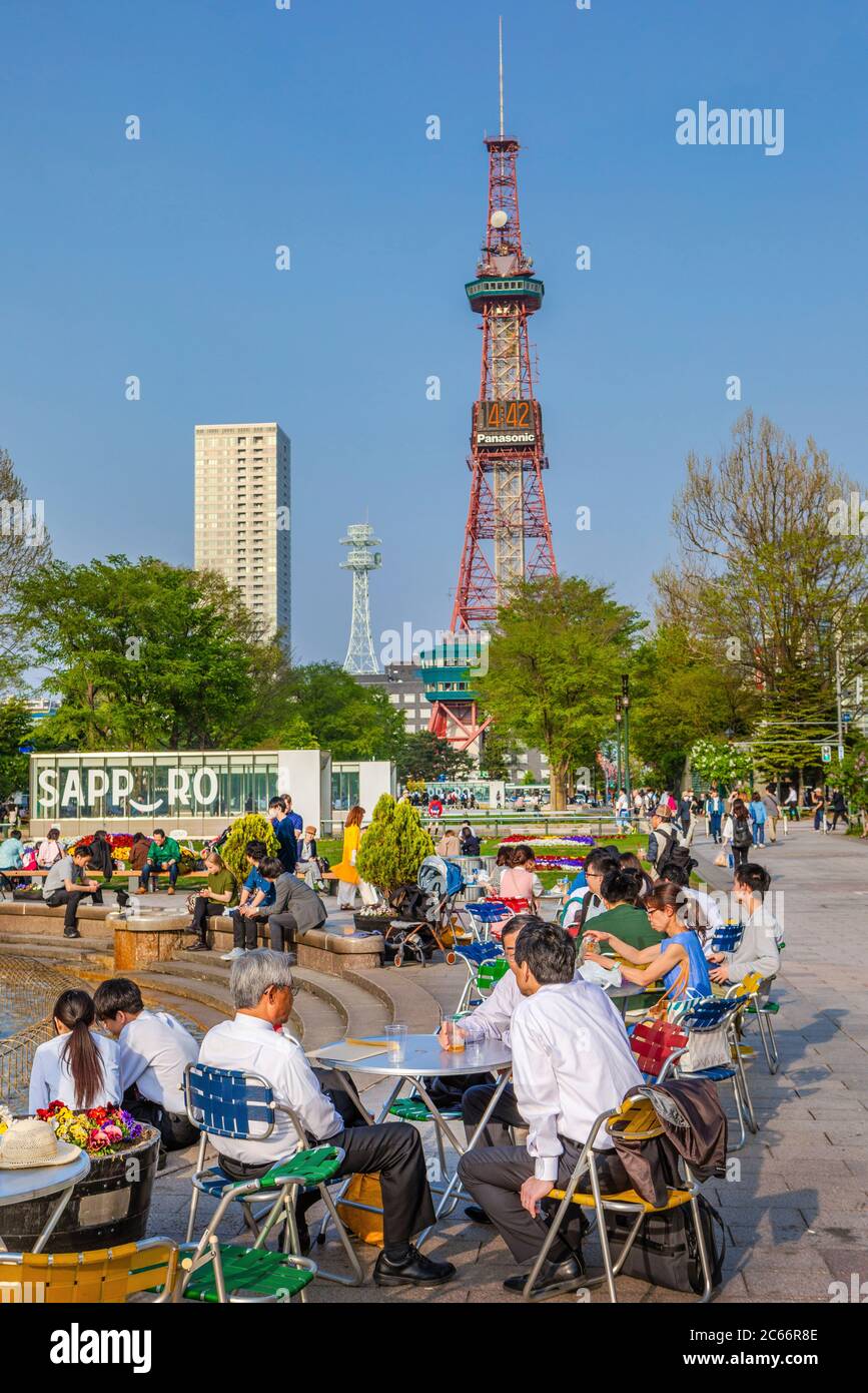 Giappone, città di Sapporo, Sapporo torre della TV Foto Stock