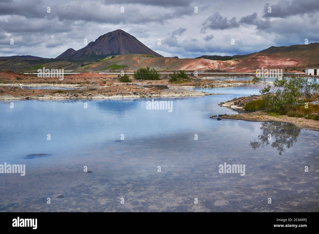 Islanda, Myvatn, attività geotermica nella zona di Krafla, circonvallazione, Foto Stock