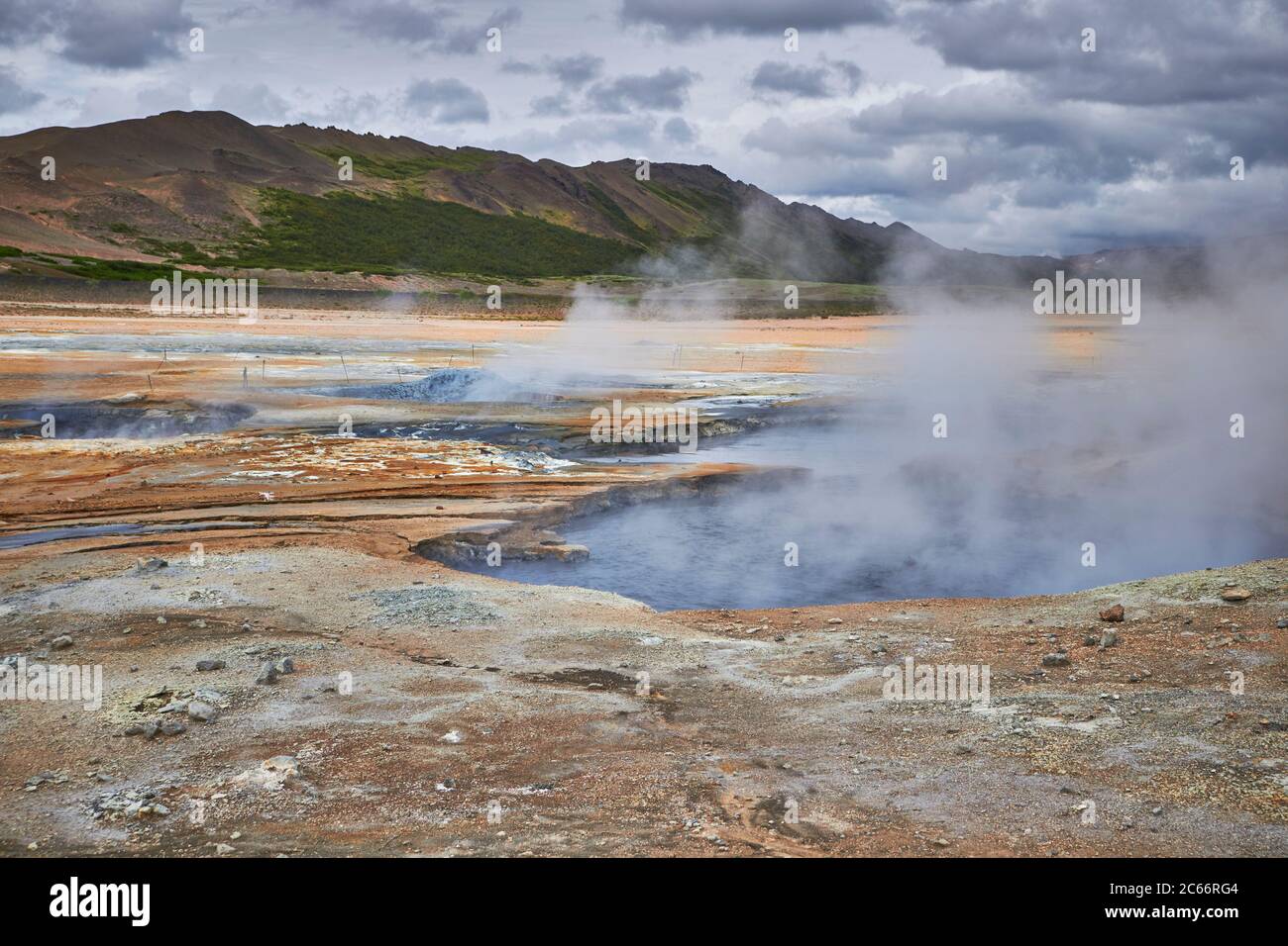 Islanda, Myvatn, attività geotermica nella zona di Krafla, circonvallazione, Foto Stock