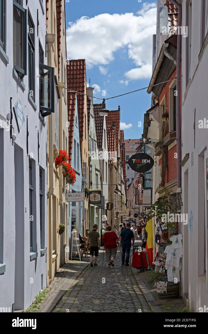 strada nel quartiere storico di Schnoor, Brema, Germania Foto Stock