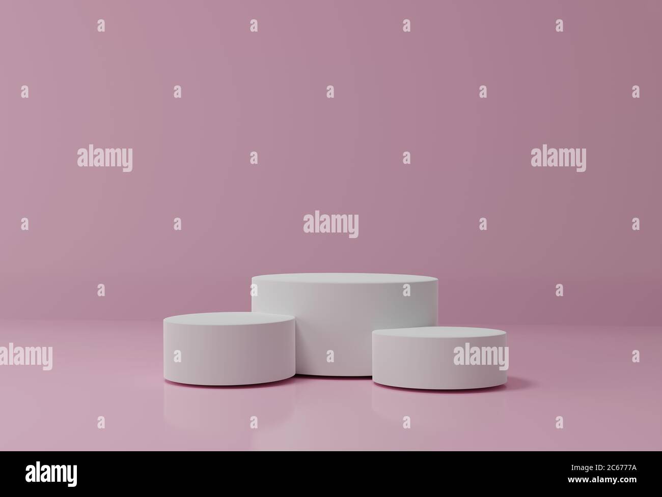 rappresentazione 3d. scena minima rosa , podiumper presentazione di prodotti cosmetici. Sfondo astratto con piattaforma geometrica podio in pastello c Foto Stock